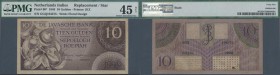 Netherlands Indies: 10 Rupiah 1946 Replacement Note P. 90* in condition: 45 Choice XF NET.