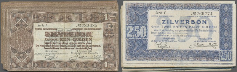 Netherlands: set of 41 notes Zilverbon containing 20x 2.50 Gulden P. 62 and 20x ...