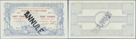 New Caledonia: very rare banknote 100 Francs 1914 Banque de l'Indochine P. 17 with ANNULE stamp on front, unfolded, crisp paper, only light dints at b...