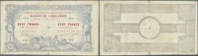 New Caledonia: 100 Francs 1914 Noumea Banque de l'Indochine P. 17, with block letter X, rare because only this single note is known to exist with this...