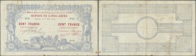 New Caledonia: 100 Francs 1914 Noumea Banque de l'Indochine P. 17, dated 10.03.1914, used with folds and creases, one trace of paper clip at upper lef...