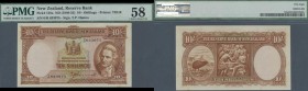 New Zealand: 10 Shillings ND(1940-55) P. 158a in condition: PMG graded 58 Choice aUNC.