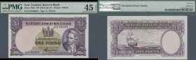 New Zealand: 1 Pound ND(1955-56) P. 159b in condition: PMG graded 45 Choice XF EPQ.