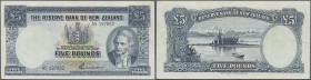 New Zealand: 5 Pounds ND P. 160b, with light folds in paper, no holes or tears, not washed or pressed, paper still crisp with original colors, conditi...