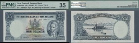 New Zealand: 5 Pounds ND(1960-67) P. 160c in condition: PMG graded 35 Choice VF.