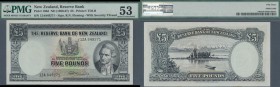 New Zealand: 5 Pounds ND(1960-67) P. 160d in condition: PMG graded 53 aUNC.