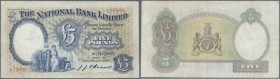 Northern Ireland: 5 Pounds 1949 P. 159, The National Bank Limited, used with folds and creases, no holes or tears, light trace of writing in watermark...