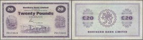 Northern Ireland: 20 Pounds 1981 P. 190b, Northern Bank Limited, used with several folds and light staining in paper, no holes or tears, still strong ...