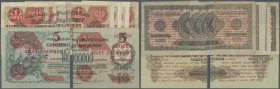 Poland: Very nice set with 11 Banknotes of the 1924 Provisional ”Cut in Half” Bilet Zdawkowy (Utility Note) Issue with 5 x 1 Grosz - left half P.42a (...