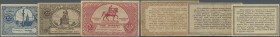 Poland: set of 3 small size notes from 10 to 50 Groszy 1924 P. 44-46, all in similar condition with folds in paper: F+ to VF-. (3 pcs)
