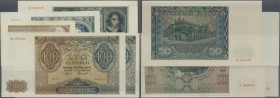Poland: Set with 5 Banknotes 1941 issue, containing 2, 5, 50 and 2 x 100 Zlotych P.100-103 in VF to XF condition (5 pcs.)