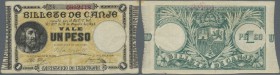Puerto Rico: 1 Peso 1895 P. 7a, light center fold and handling in paper, no holes or tears, still strong paper, condition: VF- to F+.