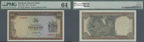Rhodesia: set of 2 CONSECUTIVE banknotes 5 Dollars 1979 P. 40a both PMG graded, 64 Choice UNC and 66 GEM UNC EPQ. (2 pcs)