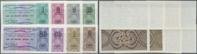 Russia: USSR foreign exchange certificates 1, 2, 5, 10, 20, 50 Kopeks and 1 and 2 Rubles 1980, P.FX 146-FX153 in UNC condition with cancellation holes...