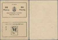 Russia: Menghoff uniface uncut proof pair of front and reverse of an 50 Pfennig voucher 1948 for the VII. Scout and Pet Friends Meeting. Highly Rare! ...