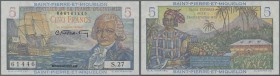 Saint Pierre & Miquelon: 5 Francs ND(1950), P.22, tiny dint at lower left, otherwise perfect. Condition: aUNC