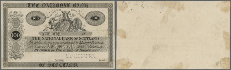Scotland: The National Bank of Scotland Limited 100 Pounds ND(1862) P. 239p, pro...