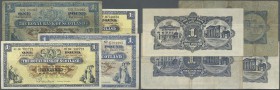 Scotland: set of 4 notes The Royal Bank of Scotland 1 Pound 1935, 1944, 1964 and 1966 P. 321, 322, 325a, b, the first one stronger used with softness ...