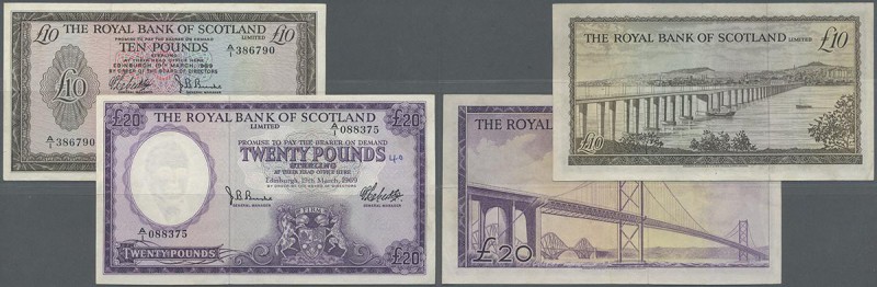Scotland: set of 2 notes The Royal Bank of Scotland Limited containing 10 Pounds...