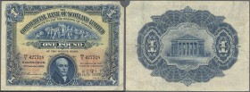 Scotland: 1 Pound Commercial Bank of Scotland Limited 1924 P. S327 in used condition, one missing part at upper right corner, no holes or tears, still...