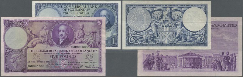 Scotland: set of 2 notes The Commercial Bank of Scotland Ltd. containing 1 Pound...
