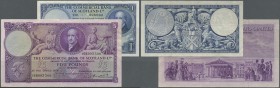Scotland: set of 2 notes The Commercial Bank of Scotland Ltd. containing 1 Pound 1958 and 5 Pounds 1947 P. S333, S336, both in similar condition with ...