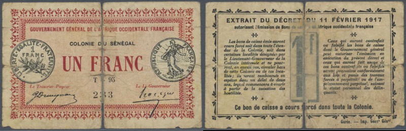 Senegal: Gouvernement Général de l'Afrique Occidentale Française 1 Franc L.11.02...