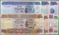 Solomon Islands: larger lot of 60 pcs containing different issues, years, signatures from 2 to 50 Dollars, all in aUNC-UNC condition. Please come to v...
