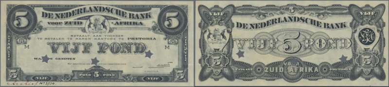 South Africa: Netherlands Bank of South Africa 5 Pond to 1920 offset printed fro...