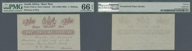 South Africa: Boer War 1 Shilling ND(1899-1902) P. NL, condition: PMG graded 66 ...