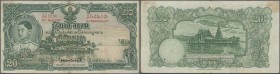 Thailand: 20 Baht 1936 P. 29, in condition: F+.