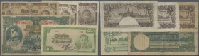 Thailand: Government of Thailand set with 5 Banknotes series ND(1942-45) with Portait of King Rama VIII comprising 20 Baht P.41 in F-, 50 Satang P.43a...