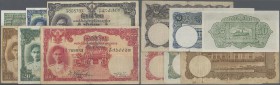 Thailand: Nice set with 6 Banknotes of the ND (1948) ”King Rama IX” Issue comprising 50 Satang P.68 in UNC, 1 Baht P.69b in VF, 5 Baht P.70b in F-, 10...