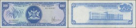Trinidad & Tobago: 100 Dollars ND(1977) P. 35, light folds in paper, no holes or tears, condition: VF.
