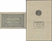 Turkey: 50 Kurush 1877 P.52b, one stronger center fold, no other folds but handling in paper, no holes, 2 tiny 2mm tears at border, otherwise still st...