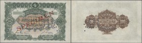 Turkey: 100 Livres AH1326 (1908), Tougra of Sultan Abdul Hamid II, SPECIMEN of Waterlow & Sons, highly rare note in UNC condition