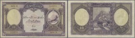 Turkey: 10 Livres ND(1927) P. 121a, slight folds, pressed, a 2mm tear at upper border, paper still strong with nice colors, no holes, condition: F.