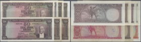 Turkey: Set with 7 Banknotes 50 Lirasi L. 1930 (1951-1961) ”Atatürk” - 5th Issue with P.162 (F), P.163 (VF with thinning paper), P.164 (F+) and P.165 ...