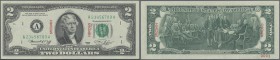 United States of America: 2 Dollars 1976 SPECIMEN P. 461s with Specimen overprint and Specimen serial number A23456789A, rare note in condition: aUNC.