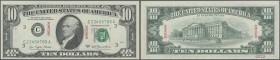 United States of America: 10 Dollars 1977 SPECIMEN P. 464as with Specimen overprint and Specimen serial number C23456789A, rare note in condition: aUN...