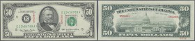 United States of America: 50 Dollars 1977 SPECIMEN P. 466s with Specimen overprint and Specimen serial number E23456789A, rare note in condition: UNC.