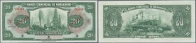 Venezuela: Banco Comercial de Maracaibo 20 Bolivares Specimen without signatures and date (1933-34), P.S182s with red overprint ”Specimen” at left and...