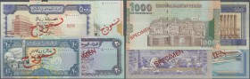 Yemen: set of 9 different Specimen banknotes from the Arab Republic containing the denominations 1, 5, 10, 20, 50, 100, 200, 500 and 1000 Rials, all w...