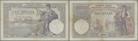 Yugoslavia: Pair with 100 Dinara 1929 P.27a in about Fine condition and a contemporary forgery of the 100 Dinara in almost uncirculated. Condition: F/...