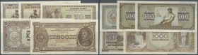 Yugoslavia: Set with 5 Banknotes of the 1946 issue with 50, 2 x 100, 500 and 1000 Dinara, P.64-67 in UNC condition (5 pcs.)