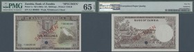 Zambia: 10 Shillings ND(1964) SPECIMEN P. 1s in condition: PMG graded 65 GEM UNC EPQ.
