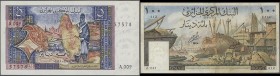 Algeria: Set with 4 Banknotes 500 Francs 1958 P.117 (F-), 100 Dinars 1964 P.125 (F), 5 Dinars 1970 P.126 (XF) and 100 Dinars 1970 P.128 (F) (4 pcs.)