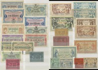Algeria: set of 44 emergency money issues from french occupied Algeria, many different isses and denominations, rarely offered in this combination in ...