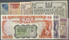 Fiji: lot of about 50 banknotes from Fiji, different series and denominations, various quantities and qualitites, containing for example the following...