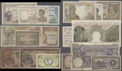 French Indochina: lot of about 300 banknotes from different series with different denominations in various quantities and qualitites, viewing of the l...